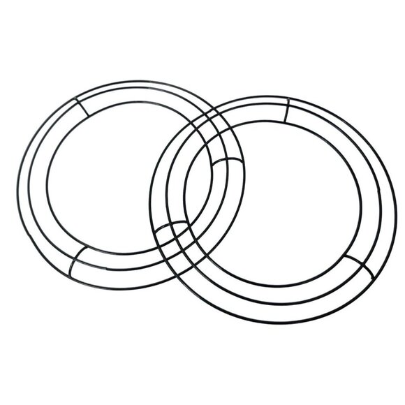 Set of 2 Black Metal Wreath Forms 8 Inch Round Wire Frame for DIY Craft and Home - Picture 1 of 7